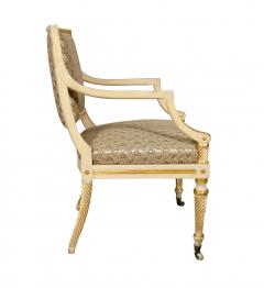 Pair of Regency Painted and Gilded Armchairs - 3785974