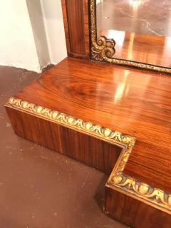 Pair of Regency Style Brass Inlaid Rosewood Parcel Gilt and Marble Consoles - 2980883