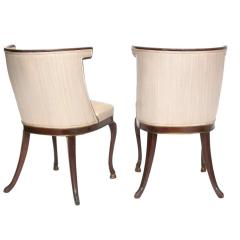 Pair of Regency Tufted Chairs With Hooved Feet Hollywood Regency - 4324649