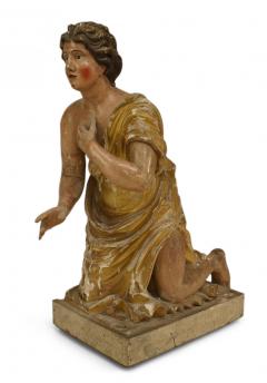 Pair of Renaissance Polychromed Kneeling Figures - 4201326