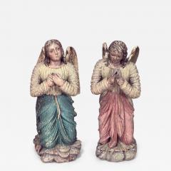 Pair of Renaissance Polychromed Winged Figures - 4297829