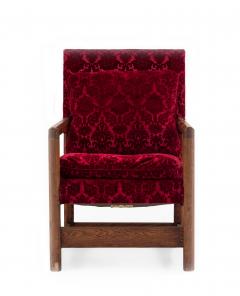 Pair of Renaissance Red Velvet Arm Chairs - 922868