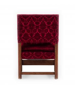 Pair of Renaissance Red Velvet Arm Chairs - 922872