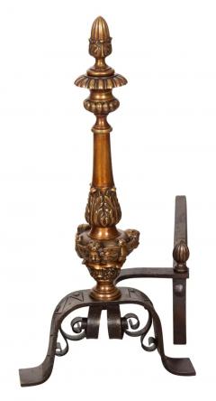 Pair of Renaissance Style Bronze Andirons - 4131047