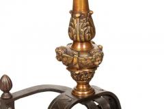 Pair of Renaissance Style Bronze Andirons - 4131073