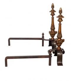 Pair of Renaissance Style Bronze Andirons - 4131079