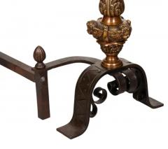 Pair of Renaissance Style Bronze Andirons - 4131109