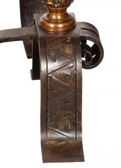 Pair of Renaissance Style Bronze Andirons - 4131156