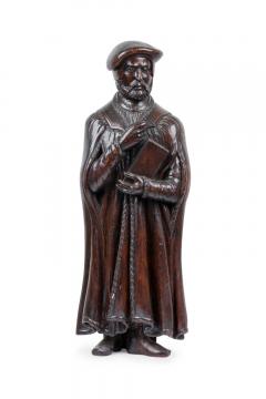Pair of Renaissance Walnut Scholarly Figures - 4630409