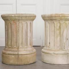 Pair of Reproduction Reconstituted Stone Pedestals - 1420927