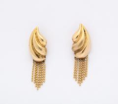 Pair of Retro Gold shell Form Earrings - 2987499