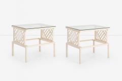 Pair of Richard L Sandfort Aluminum End Tables and Ottomans 1950 - 4207223