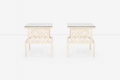 Pair of Richard L Sandfort Aluminum End Tables and Ottomans 1950 - 4207224
