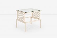 Pair of Richard L Sandfort Aluminum End Tables and Ottomans 1950 - 4207227