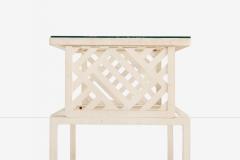 Pair of Richard L Sandfort Aluminum End Tables and Ottomans 1950 - 4207231