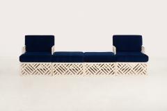 Pair of Richard L Sandfort Aluminum Lounge Chairs and Ottomans 1950 - 4202660