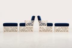 Pair of Richard L Sandfort Aluminum Lounge Chairs and Ottomans 1950 - 4202663