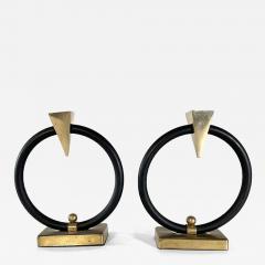 Pair of Ring Metal Candleholders XXXX - 4703644