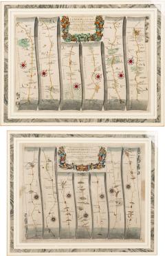 Pair of Road Maps of England by John Ogilby - 3917531