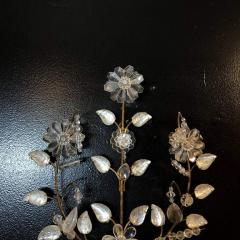 Pair of Rock Crystal Floral Urn Sconces - 2152729