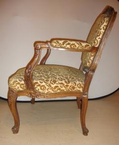 Pair of Rococo Craved Louis XV Style Armchairs - 2941131