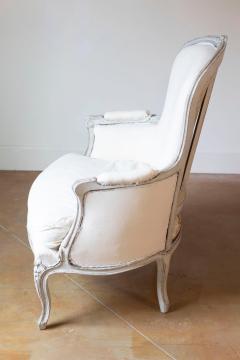 Pair of Rococo Style 1890s Swedish Light Grey Painted and Carved Berg re Chairs - 4507146