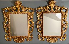 Pair of Rococo Style Frame Wall or Console Mirrors Carved Gilded Wood Surrounds - 2970005