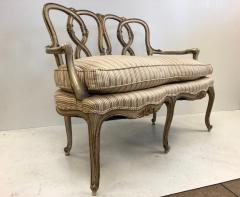Pair of Rococo Style Parcel Gilt Painted Settees - 535685