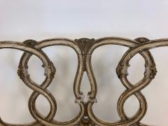 Pair of Rococo Style Parcel Gilt Painted Settees - 535687