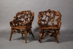 Pair of Root Chairs 20th C - 3161474