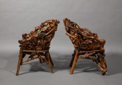 Pair of Root Chairs 20th C - 3161537