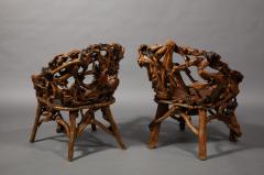 Pair of Root Chairs 20th C - 3161543