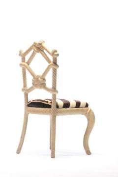 Pair of Rope Chairs from Viceroy Miami with Zebra Hide Upholstered Seats - 1975453