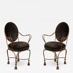 Pair of Rope and Tassel Gilt Arm Chairs - 1382935