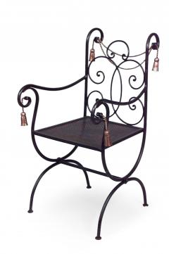 Pair of Rope and Tassel Iron Arm Chairs - 1378513