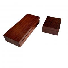Pair of Rosewood Dresser Boxes w Lids 1960 - 4393795