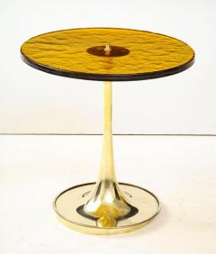 Pair of Round Bronze Murano Glass and Brass Martini or Side Tables Italy 2021 - 2004449