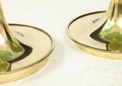 Pair of Round Emerald Green Murano Glass and Brass Martini Tables Italy 2021 - 2004421