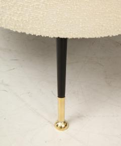 Pair of Round Stools or Poufs in Ivory Boucle Brass Legs Italy 2021 - 1894938