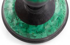 Pair of Russian Black Marble and Malachite Candleholders - 4200491