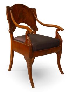 Pair of Russian Mahogany Foliate Arm Chairs - 1402084