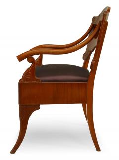 Pair of Russian Mahogany Foliate Arm Chairs - 1402086