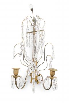 Pair of Russian Neo Classic Two Arm Brass and Crystal Sconces - 4171075