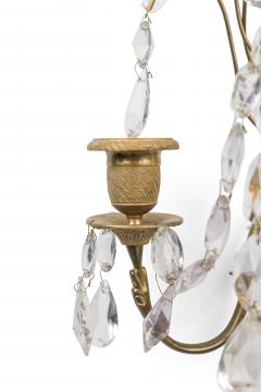 Pair of Russian Neo Classic Two Arm Brass and Crystal Sconces - 4171078