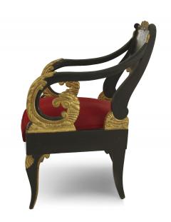 Pair of Russian Neoclassic Painted Arm Chairs - 1402149