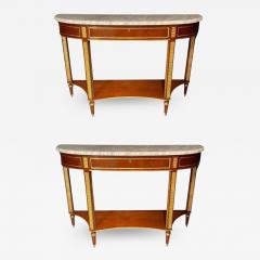 Pair of Russian Neoclassical Consoles Sofa Table or Sideboard Demilune - 2927730