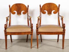 Pair of Russian Neoclassical Parcel Gilt Mahogany Armchairs - 1877474