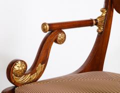 Pair of Russian Neoclassical Parcel Gilt Mahogany Armchairs - 1877477