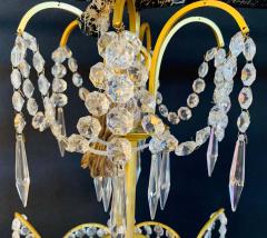 Pair of Russian Neoclassical Style Bronze and Crystal 7 Light Chandeliers - 1249074