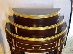 Pair of Russian Neoclassical Style Demilune End Tables or Nightstand Commodes - 1293765